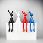 Creative Home Decor Rabbit Statue Abstract Art Sculpture Desk Living Room TV Cabinet Wine Cabinet Handicrafts Ornaments