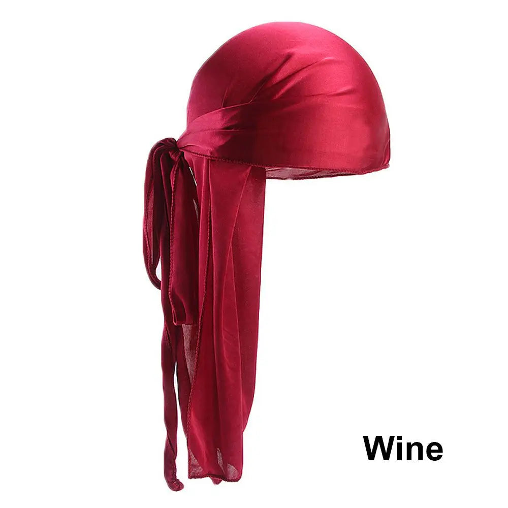 Adjustable Men Women Chemo Cap Pre-Tied Headwrap Bandana Silk Durag Pirate Hat Turban Hijab