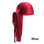 Adjustable Men Women Chemo Cap Pre-Tied Headwrap Bandana Silk Durag Pirate Hat Turban Hijab