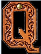 Baha Ranch Monogrammed Initial Western Leather Look Saddle Longhorn Cowboy Cowgirl Kitchen Dish Towels Made in America
