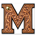 Baha Ranch Monogrammed Initial Western Leather Look Saddle Longhorn Cowboy Cowgirl Kitchen Dish Towels Made in America