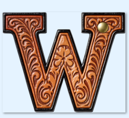 Baha Ranch Monogrammed Initial Western Leather Look Saddle Longhorn Cowboy Cowgirl Kitchen Dish Towels Made in America