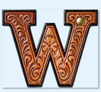Baha Ranch Monogrammed Initial Western Leather Look Saddle Longhorn Cowboy Cowgirl Kitchen Dish Towels Made in America