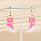 Western Cowboy Boots and Hat Drop Earrings | Vintage Punk Jewelry for Women