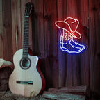 Cowboy Boots LED Neon Sign Western Cowboy Neon Light Wall Decor for Bedroom Bar Office Birthday Christmas Gift for Rodeo Lovers