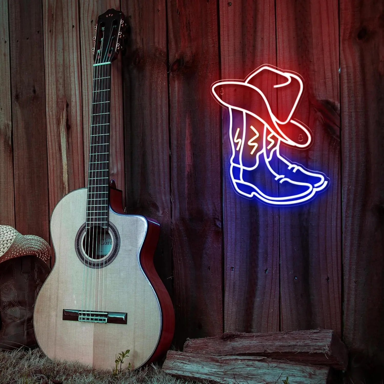 Cowboy Boots LED Neon Sign Western Cowboy Neon Light Wall Decor for Bedroom Bar Office Birthday Christmas Gift for Rodeo Lovers