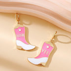 Western Cowboy Boots and Hat Drop Earrings | Vintage Punk Jewelry for Women