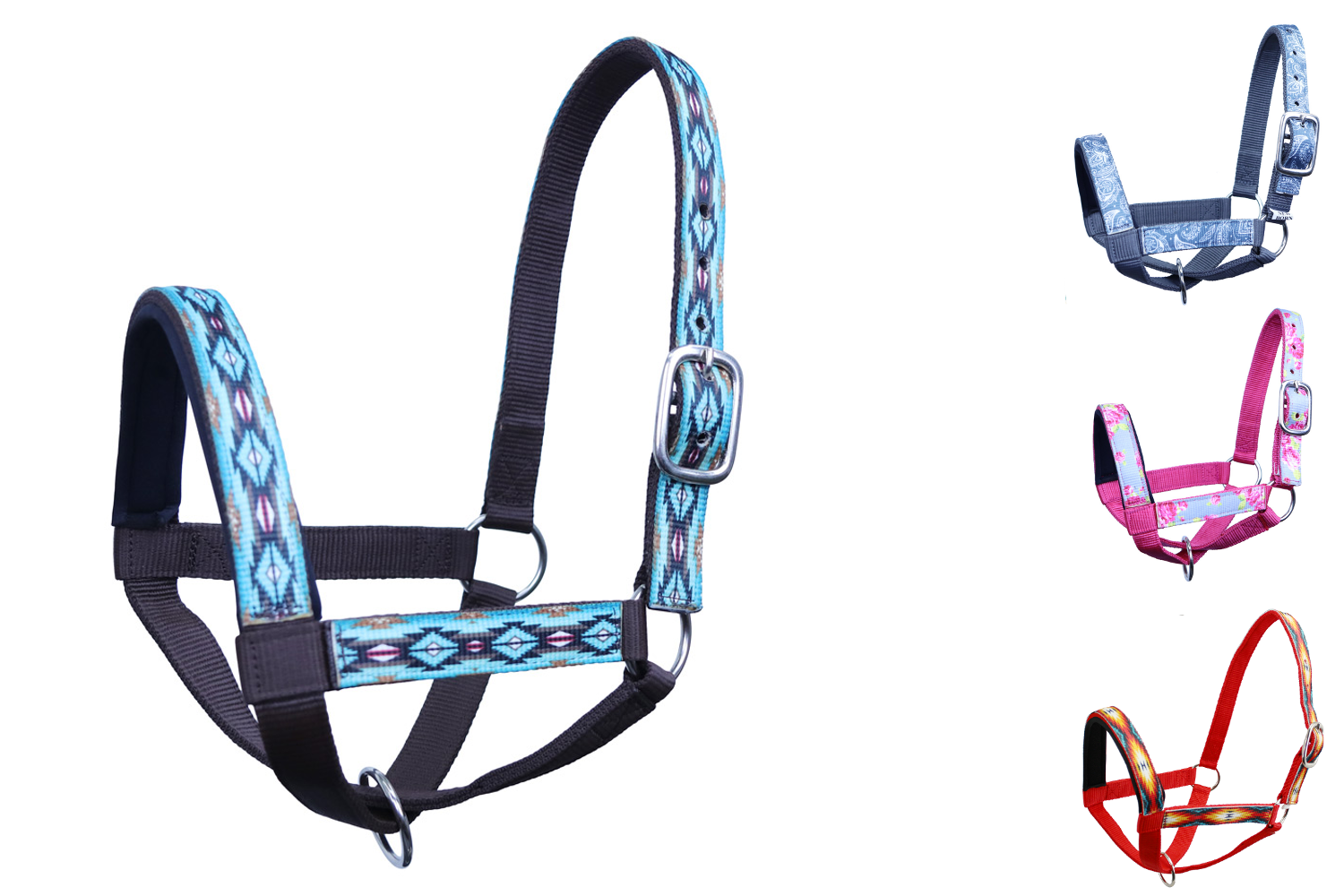 Tahoe Tack Nylon Overlay Sheep and Goat Halter with Padded Noseband - 6 Month Warranty