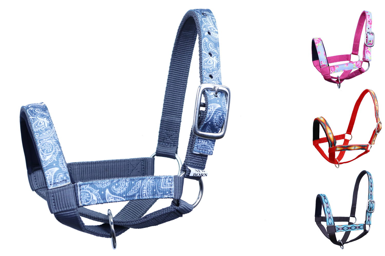 Tahoe Tack Nylon Overlay Sheep and Goat Halter with Padded Noseband - 6 Month Warranty