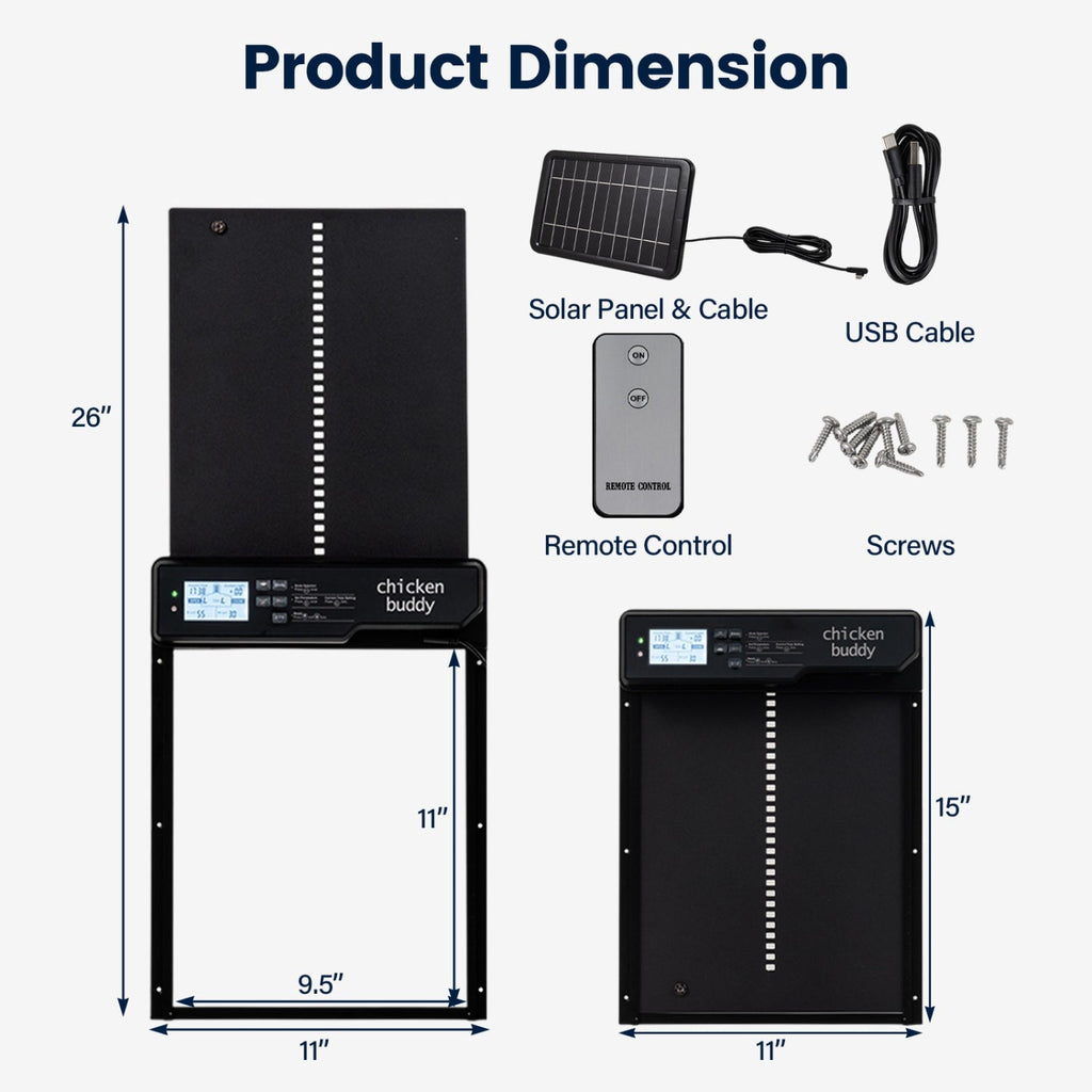 Solar Powered Automatic Chicken Coop Door with Remote Control