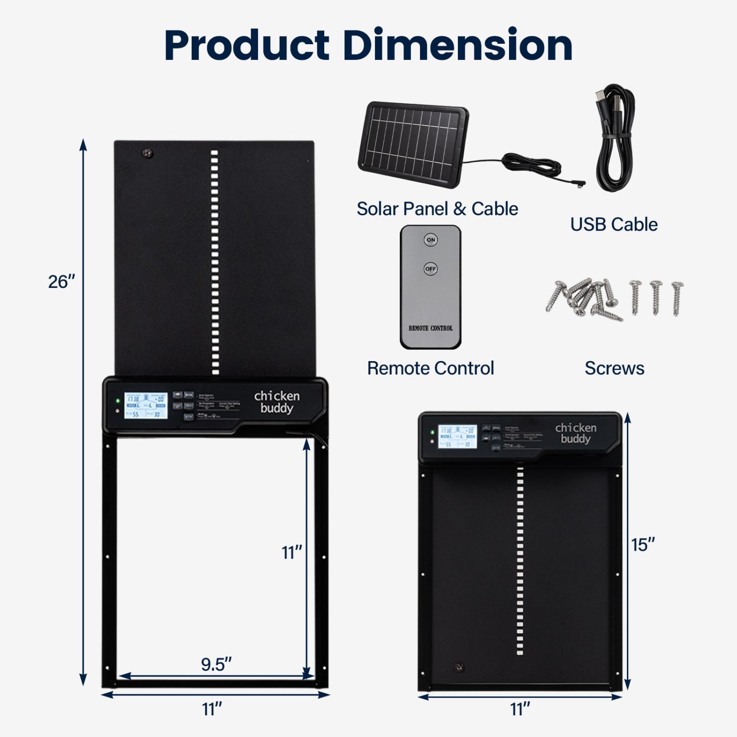 Solar Powered Automatic Chicken Coop Door with Remote Control