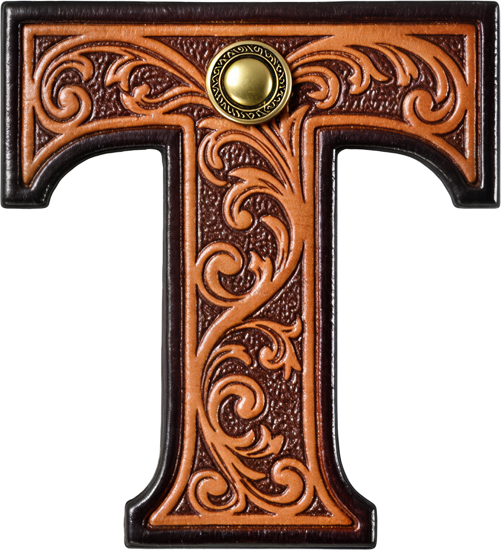 Baha Ranch Monogrammed Initial Western Leather Look Saddle Longhorn Cowboy Cowgirl Kitchen Dish Towels Made in America