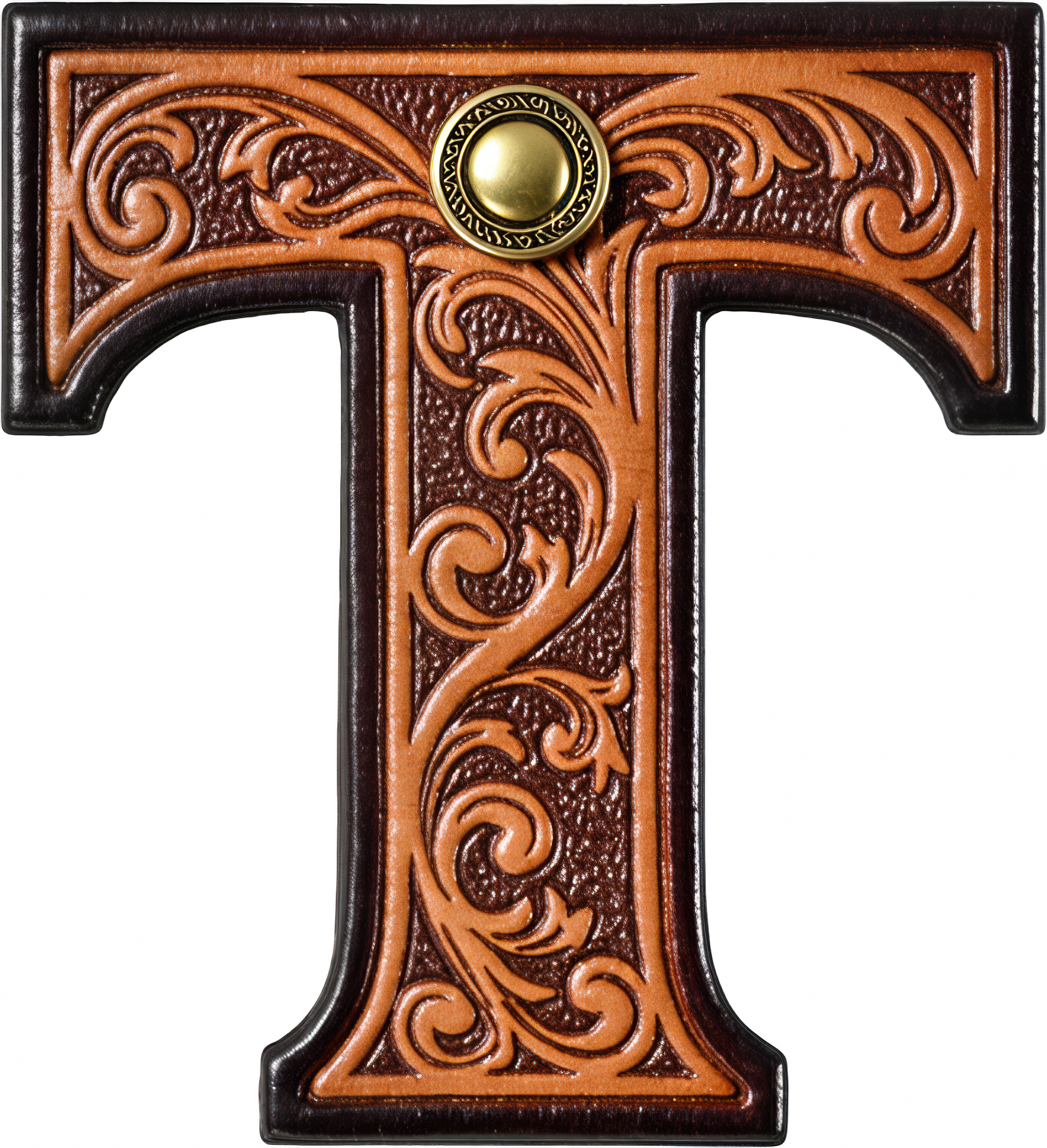 Baha Ranch Monogrammed Initial Western Leather Look Saddle Longhorn Cowboy Cowgirl Kitchen Dish Towels Made in America