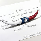 ADG42 Texas Flag Steer Horns Themed Decor