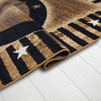 Great West Rustic Western Star Area Rug, Polypropylene Indoor Carpet for Living Room, Bedroom & Entryway