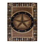 Great West Rustic Western Star Area Rug, Polypropylene Indoor Carpet for Living Room, Bedroom & Entryway