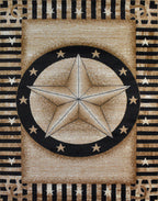 Great West Rustic Western Star Area Rug, Polypropylene Indoor Carpet for Living Room, Bedroom & Entryway