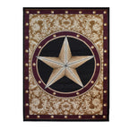 Great West Western Star Polypropylene Area Rug for Living Room, Bedroom & Entryway | Rustic Farmhouse Indoor Carpet | Soft 0.35" Pile Height
