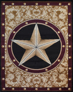 Great West Western Star Polypropylene Area Rug for Living Room, Bedroom & Entryway | Rustic Farmhouse Indoor Carpet | Soft 0.35" Pile Height