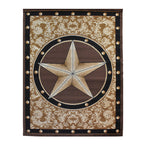 Great West Western Star Polypropylene Area Rug for Living Room, Bedroom & Entryway | Rustic Farmhouse Indoor Carpet | Soft 0.35" Pile Height