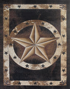 Great West Western Star Polypropylene Area Rug for Living Room, Bedroom & Entryway | Rustic Farmhouse Indoor Carpet