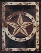 Great West Western Star Polypropylene Area Rug for Living Room, Bedroom & Entryway | Rustic Farmhouse Indoor Carpet