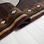 Great West Rustic Western Area Rug with Southwestern Geometric Border | Polypropylene Indoor Carpet