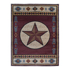 Great West Rustic Western Area Rug with Southwestern Geometric Border | Polypropylene Indoor Carpet