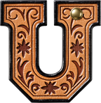 Baha Ranch Monogrammed Initial Western Leather Look Saddle Longhorn Cowboy Cowgirl Kitchen Dish Towels Made in America