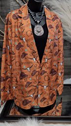 Baha Ranch Cowboy Things Womens Western Blazer