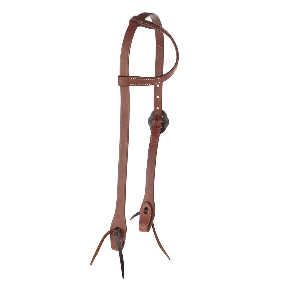 WD-SEHO-18 Heavy Oil Harness Leather Double Flower Buckle Single Ear Headstall
