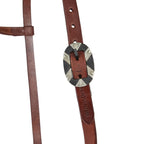 WD-SEHO-20 Heavy Oil Harness Leather Oval Silver Bar Buckle Single Ear Headstall