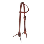 WD-SEHO-20 Heavy Oil Harness Leather Oval Silver Bar Buckle Single Ear Headstall