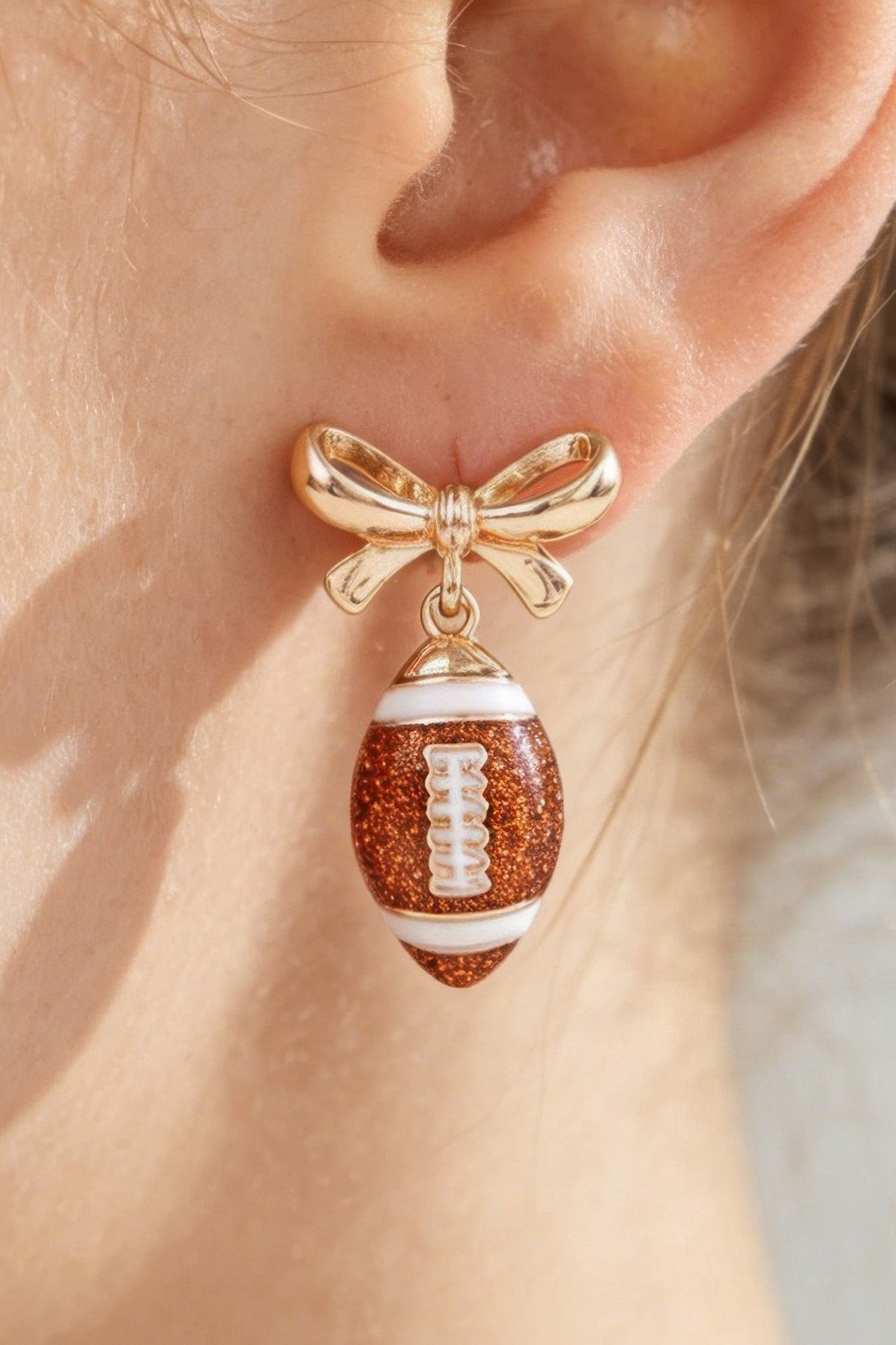 Game Day Coquette Football Earrings
