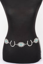 Western Horseshoe Concho Chain Belt