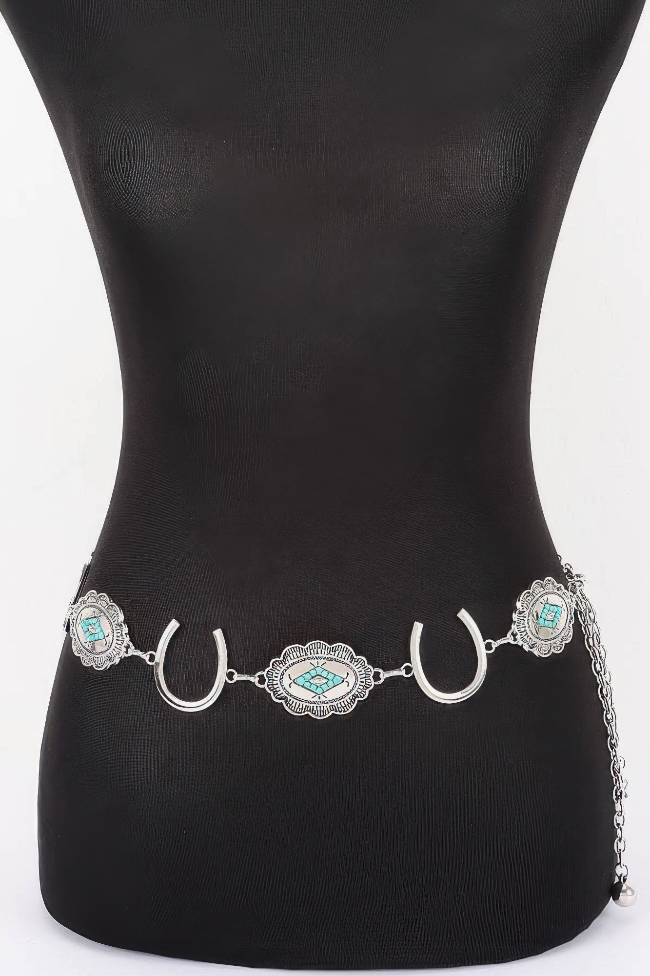 Western Horseshoe Concho Chain Belt