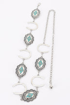 Western Horseshoe Concho Chain Belt