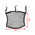 Derby Originals Paris Tack XL Knotless Slow Feed Hay Net – 48"x30", 2" Openings, Soft on Muzzles, with 3 Adjustable Straps for Fence or Stall Hanging