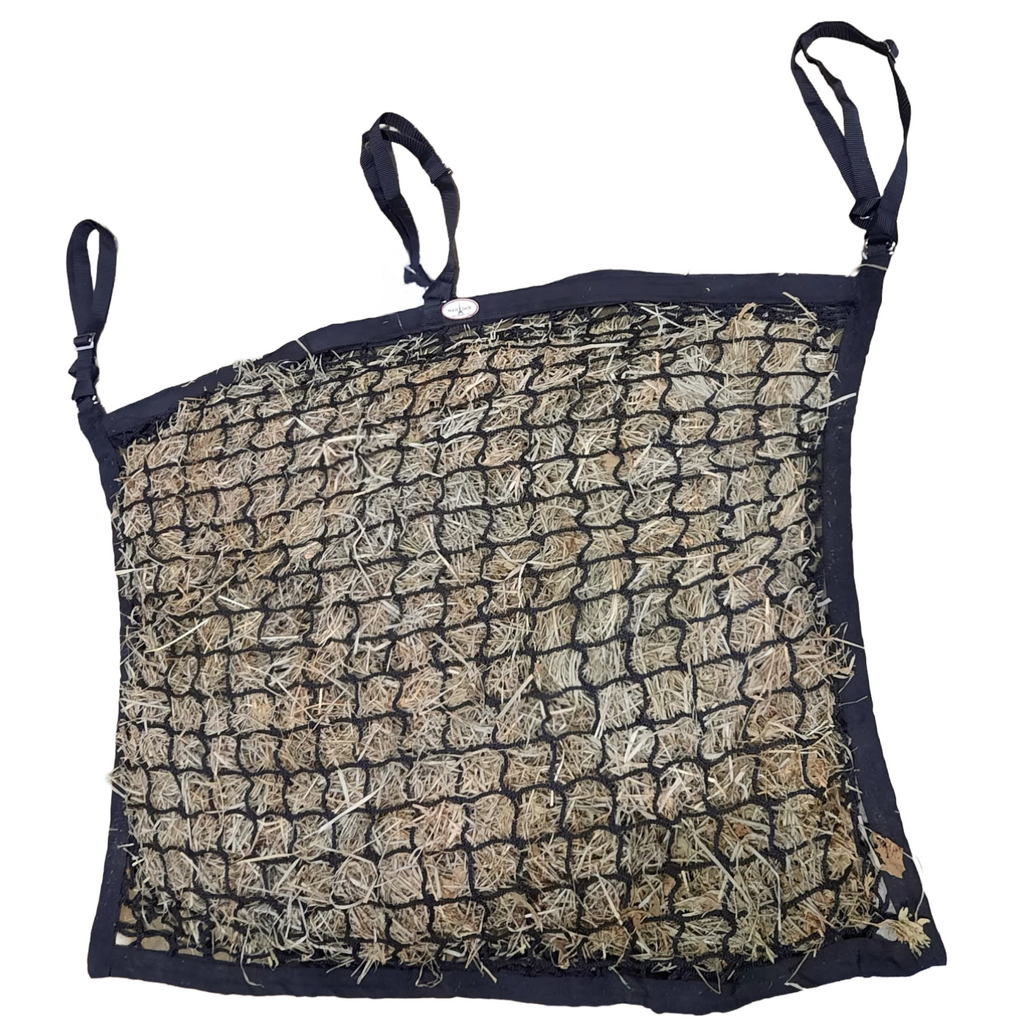 Derby Originals Paris Tack XL Knotless Slow Feed Hay Net – 48"x30", 2" Openings, Soft on Muzzles, with 3 Adjustable Straps for Fence or Stall Hanging