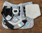 Holographic Dressage Horse Saddle Pad, Ear Bonnet & Horse Boot Set, Breathable, Shock Absorbing Equestrian Gear