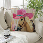 Baha Ranch Pink Cowgirl Horse Pillow Case