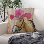 Baha Ranch Pink Cowgirl Horse Pillow Case