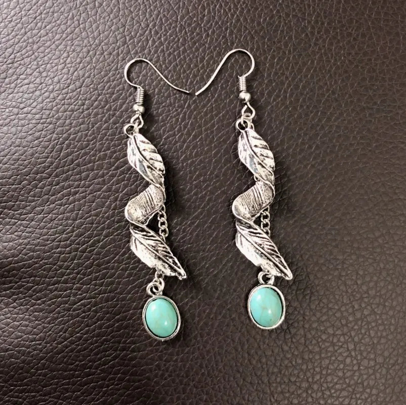 Turquoise Leaf Earrings
