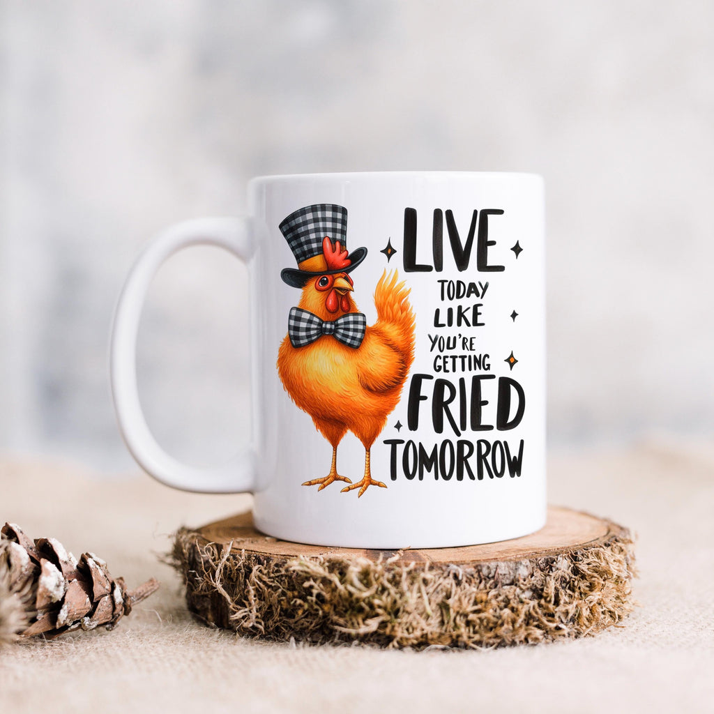 Funny Chicken Mug - Ceramic Coffee Cup With Playful Chicken Design & Humor