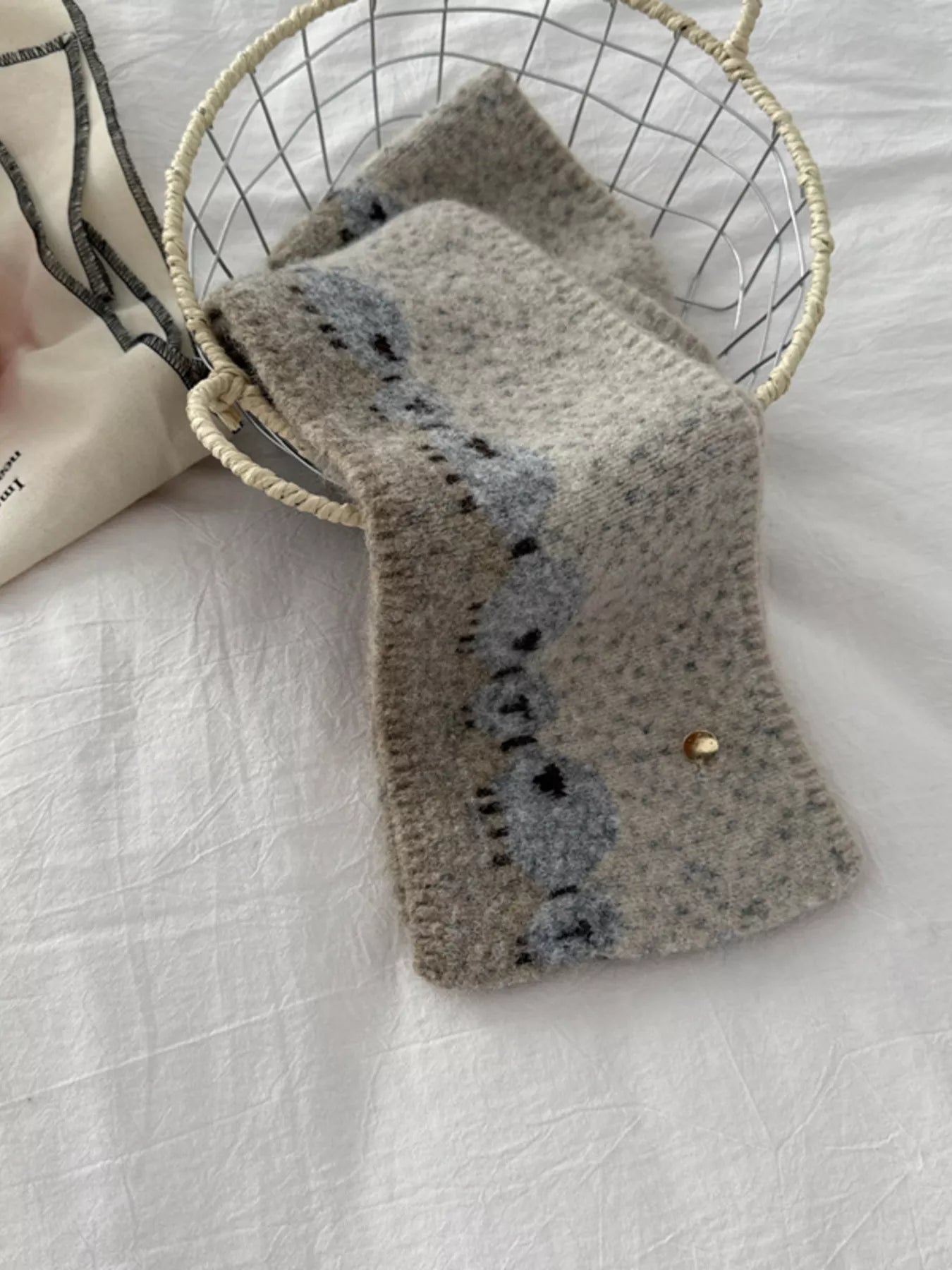 Sheep Pattern Knitted Scarf