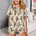 Baha Ranch Vintage Cowgirl Satin Ruffle Western Pajama Set