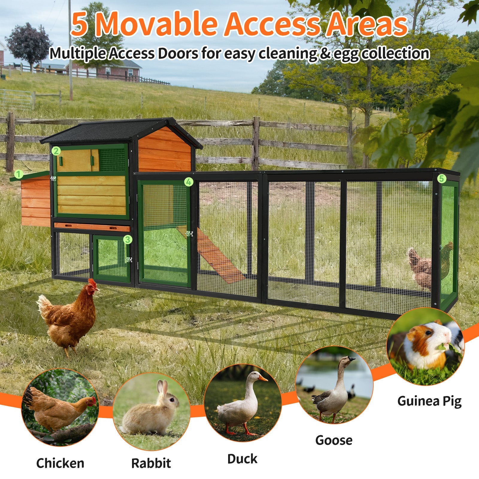 Brown & Black Wooden Chicken Coop