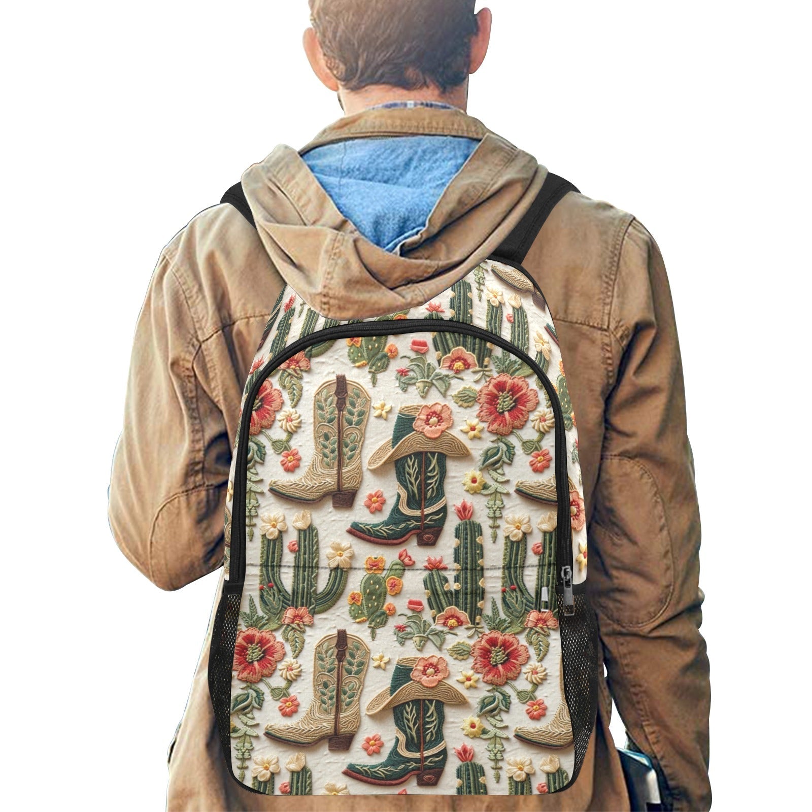 Baha Ranch Floral Boots Cactus Backpack