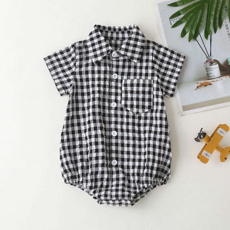 Short-sleeved Hip-covering Baby Onesie
