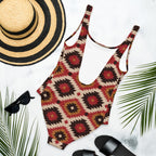 Baha Ranch Yeehaw Rust Aztec One-Piece Swimsuit